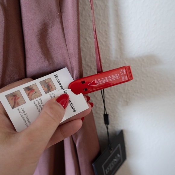 Ieena For Mac Duggal Mauve Satin Cocktail Dress Rhinestone Collar - Picture 5 of 7